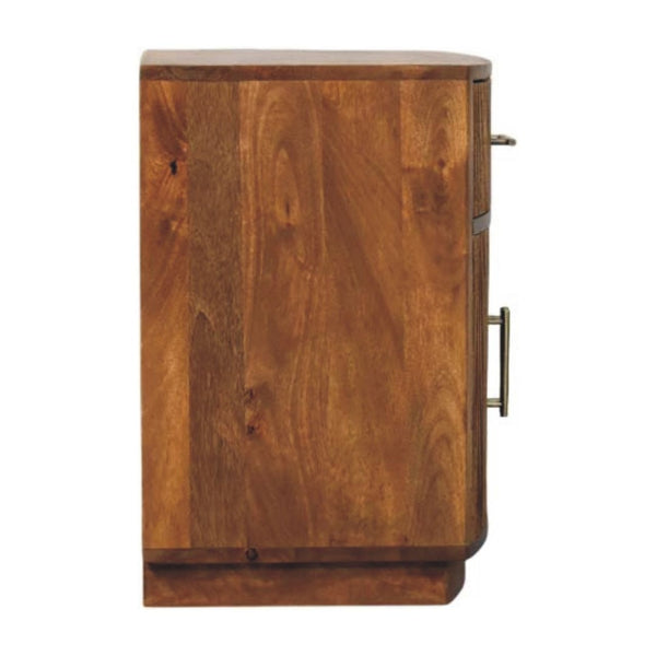 HomeRoots 24" Brown Solid Wood Nightstand with Drawer & Open Shelf - Modern, Versatile Storage for Any Room 701715