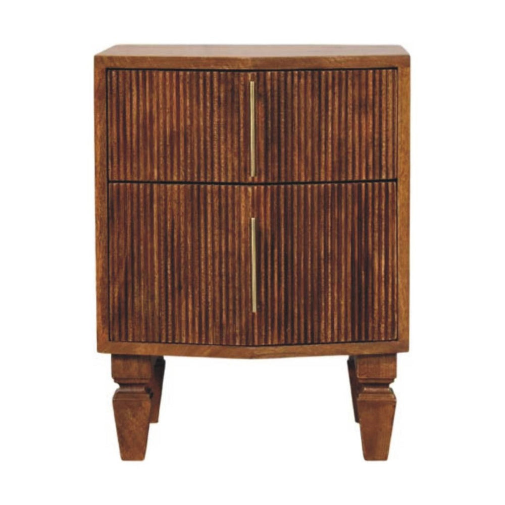HomeRoots 22" Solid Wood Nightstand with 2 Drawers - Modern Storage Table, Versatile Accent for Any Room 701716