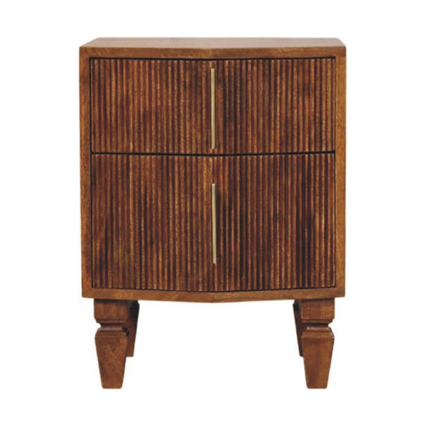 HomeRoots 22" Solid Wood Nightstand with 2 Drawers - Modern Storage Table, Versatile Accent for Any Room 701716