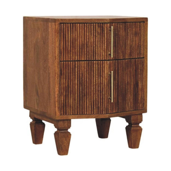 HomeRoots 22" Solid Wood Nightstand with 2 Drawers - Modern Storage Table, Versatile Accent for Any Room 701716