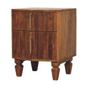 HomeRoots 22" Solid Wood Nightstand with 2 Drawers - Modern Storage Table, Versatile Accent for Any Room 701716