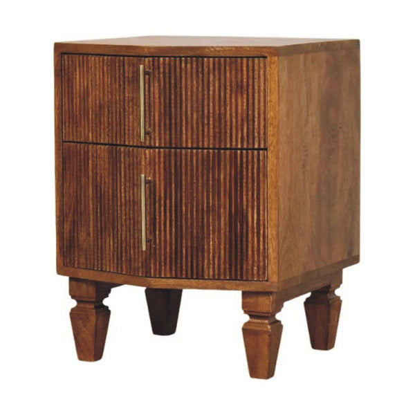 HomeRoots 22" Solid Wood Nightstand with 2 Drawers - Modern Storage Table, Versatile Accent for Any Room 701716