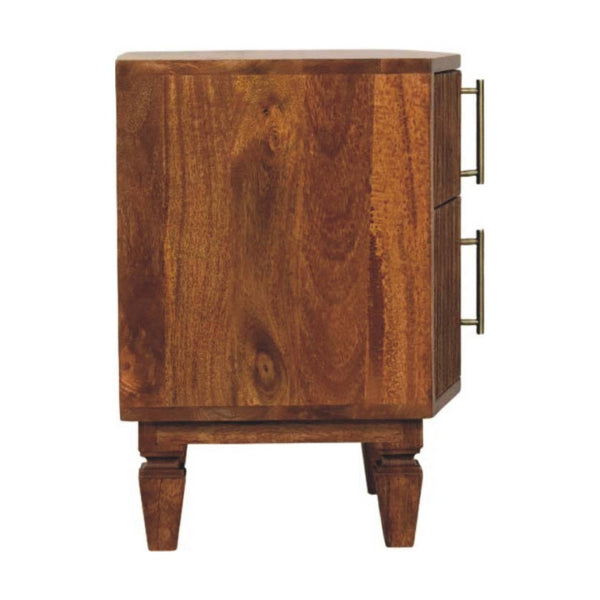 HomeRoots 22" Solid Wood Nightstand with 2 Drawers - Modern Storage Table, Versatile Accent for Any Room 701716