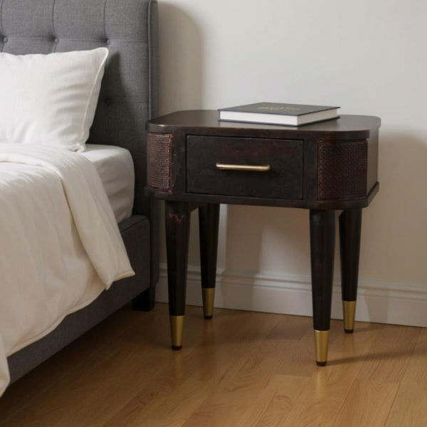 HomeRoots 18" Solid Wood Two Drawer Nightstand - Modern Design, Versatile Storage, Perfect for Any Space 701717