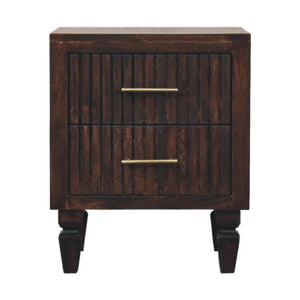 HomeRoots 22" Brown Solid Wood Nightstand with Two Drawers - Timeless Design, Versatile Storage & Style 701719