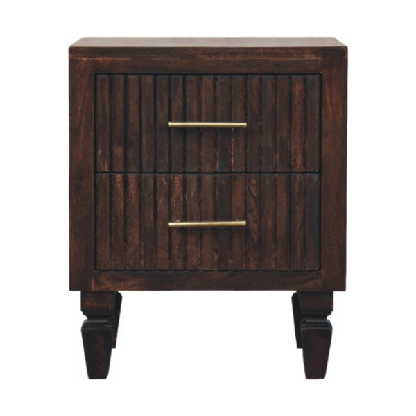 HomeRoots 22" Brown Solid Wood Nightstand with Two Drawers - Timeless Design, Versatile Storage & Style 701719