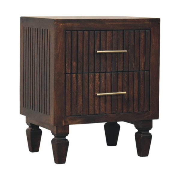 HomeRoots 22" Brown Solid Wood Nightstand with Two Drawers - Timeless Design, Versatile Storage & Style 701719