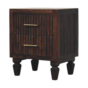 HomeRoots 22" Brown Solid Wood Nightstand with Two Drawers - Timeless Design, Versatile Storage & Style 701719