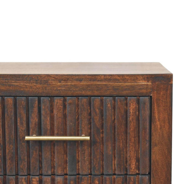 HomeRoots 22" Brown Solid Wood Nightstand with Two Drawers - Timeless Design, Versatile Storage & Style 701719