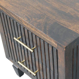 HomeRoots 22" Brown Solid Wood Nightstand with Two Drawers - Timeless Design, Versatile Storage & Style 701719