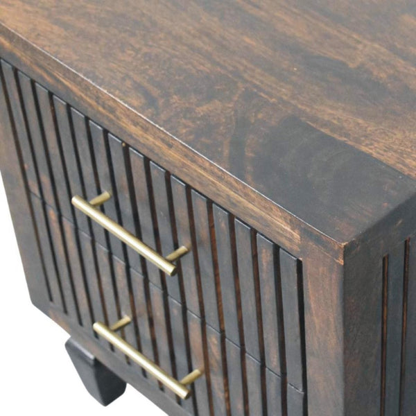 HomeRoots 22" Brown Solid Wood Nightstand with Two Drawers - Timeless Design, Versatile Storage & Style 701719