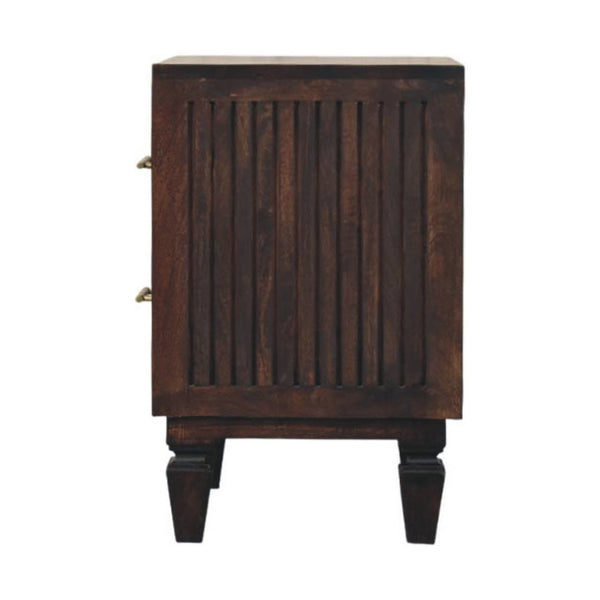HomeRoots 22" Brown Solid Wood Nightstand with Two Drawers - Timeless Design, Versatile Storage & Style 701719