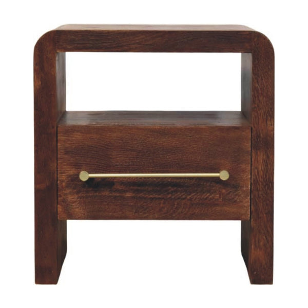 HomeRoots 23" Brown Solid Wood Nightstand - Stylish Two Drawer Storage, Ideal for Modern & Transitional Spaces 701720