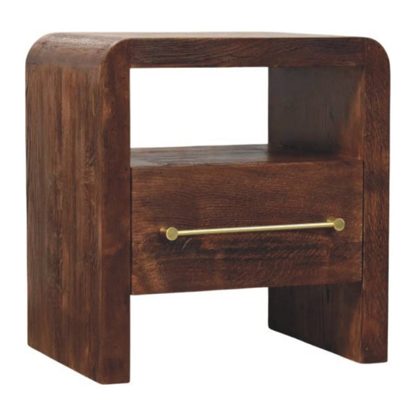 HomeRoots 23" Brown Solid Wood Nightstand - Stylish Two Drawer Storage, Ideal for Modern & Transitional Spaces 701720