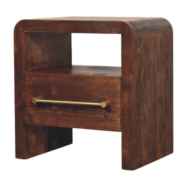 HomeRoots 23" Brown Solid Wood Nightstand - Stylish Two Drawer Storage, Ideal for Modern & Transitional Spaces 701720