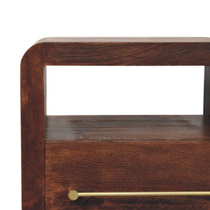 HomeRoots 23" Brown Solid Wood Nightstand - Stylish Two Drawer Storage, Ideal for Modern & Transitional Spaces 701720