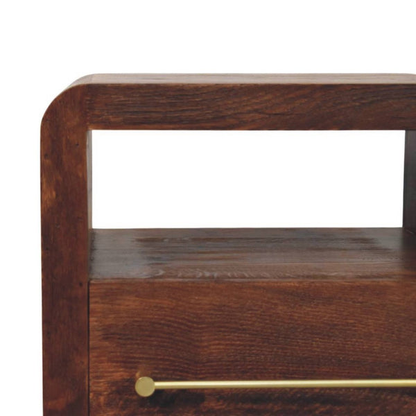 HomeRoots 23" Brown Solid Wood Nightstand - Stylish Two Drawer Storage, Ideal for Modern & Transitional Spaces 701720
