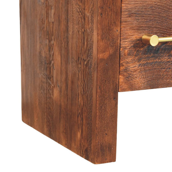 HomeRoots 23" Brown Solid Wood Nightstand - Stylish Two Drawer Storage, Ideal for Modern & Transitional Spaces 701720