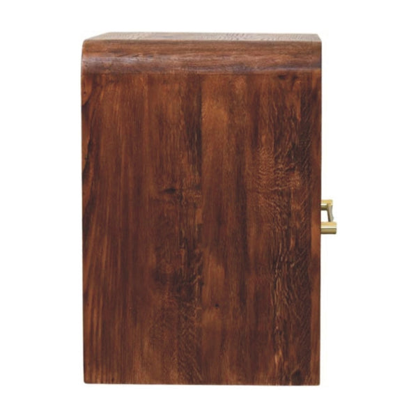 HomeRoots 23" Brown Solid Wood Nightstand - Stylish Two Drawer Storage, Ideal for Modern & Transitional Spaces 701720