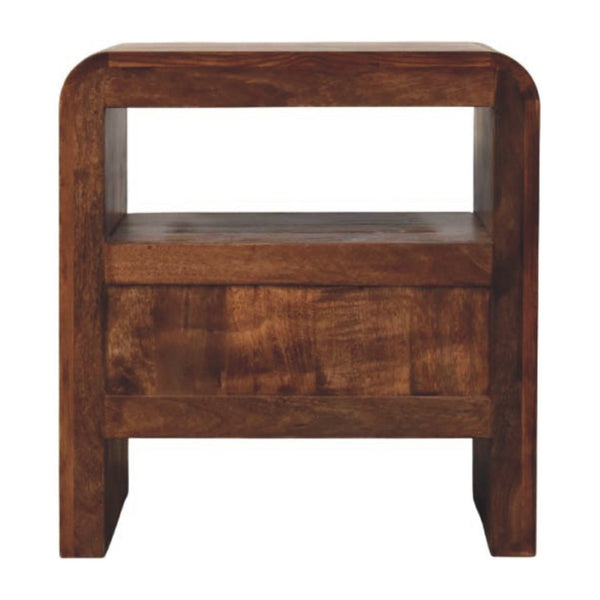 HomeRoots 23" Brown Solid Wood Nightstand - Stylish Two Drawer Storage, Ideal for Modern & Transitional Spaces 701720