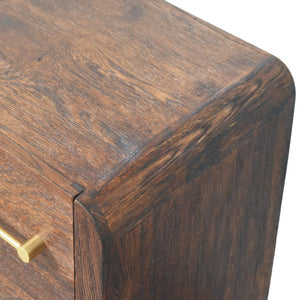 HomeRoots 23" Brown Solid Wood Nightstand with Two Drawers, Open Shelf & Timeless Style for Versatile Decor 701721