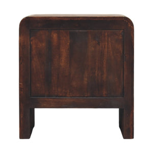 HomeRoots 23" Brown Solid Wood Nightstand with Two Drawers, Open Shelf & Timeless Style for Versatile Decor 701721