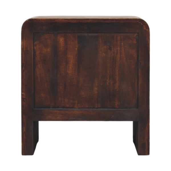 HomeRoots 23" Brown Solid Wood Nightstand with Two Drawers, Open Shelf & Timeless Style for Versatile Decor 701721