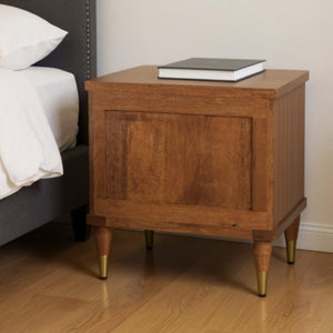 HomeRoots 22" Brown Solid Wood Nightstand with Two Drawers - Stylish Storage for Modern Bedrooms & Beyond! 701722