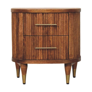 HomeRoots 22" Brown Solid Wood Nightstand with Two Drawers - Stylish Storage for Modern Bedrooms & Beyond! 701722