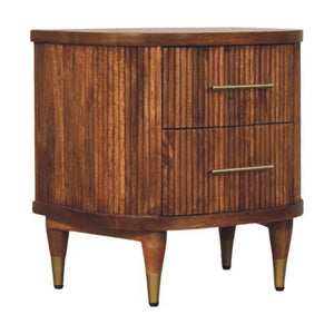 HomeRoots 22" Brown Solid Wood Nightstand with Two Drawers - Stylish Storage for Modern Bedrooms & Beyond! 701722