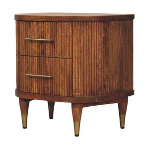 HomeRoots 22" Brown Solid Wood Nightstand with Two Drawers - Stylish Storage for Modern Bedrooms & Beyond! 701722
