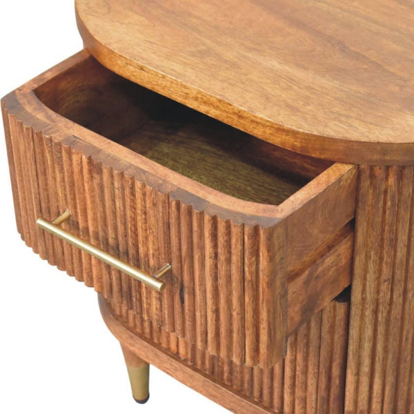HomeRoots 22" Brown Solid Wood Nightstand with Two Drawers - Stylish Storage for Modern Bedrooms & Beyond! 701722