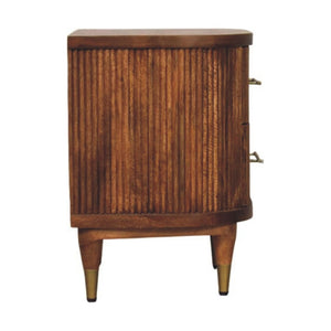 HomeRoots 22" Brown Solid Wood Nightstand with Two Drawers - Stylish Storage for Modern Bedrooms & Beyond! 701722