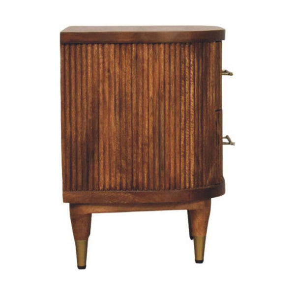 HomeRoots 22" Brown Solid Wood Nightstand with Two Drawers - Stylish Storage for Modern Bedrooms & Beyond! 701722