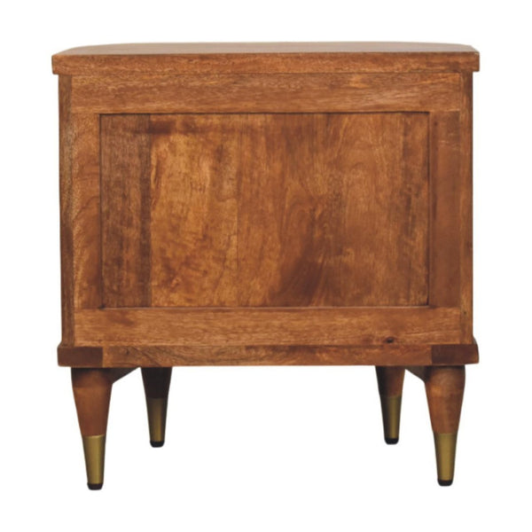 HomeRoots 22" Brown Solid Wood Nightstand with Two Drawers - Stylish Storage for Modern Bedrooms & Beyond! 701722