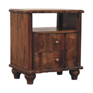 HomeRoots 25" Brown Solid Wood Two-Drawer Nightstand - Versatile Storage with Modern Design for Any Room 701724