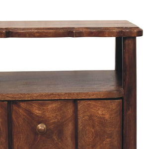 HomeRoots 25" Brown Solid Wood Two-Drawer Nightstand - Versatile Storage with Modern Design for Any Room 701724