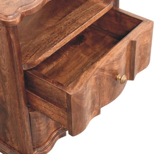 HomeRoots 25" Brown Solid Wood Two-Drawer Nightstand - Versatile Storage with Modern Design for Any Room 701724