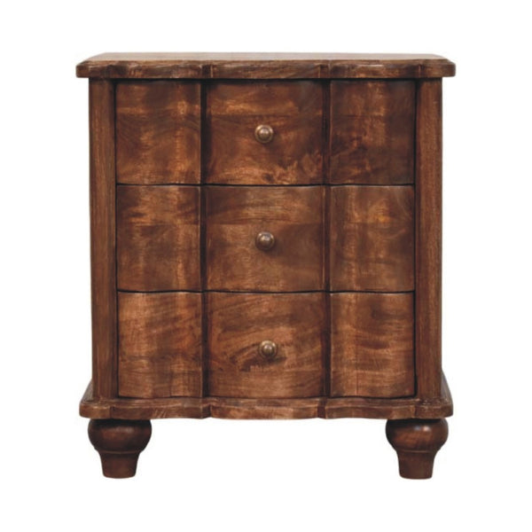 HomeRoots 25" Brown Solid Wood Two Drawer Nightstand - Stylish Storage Solution for Any Room, Modern Design 701725