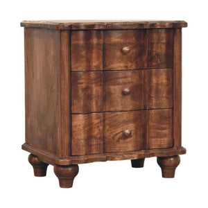 HomeRoots 25" Brown Solid Wood Two Drawer Nightstand - Stylish Storage Solution for Any Room, Modern Design 701725