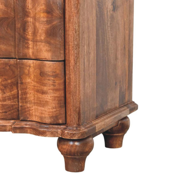 HomeRoots 25" Brown Solid Wood Two Drawer Nightstand - Stylish Storage Solution for Any Room, Modern Design 701725