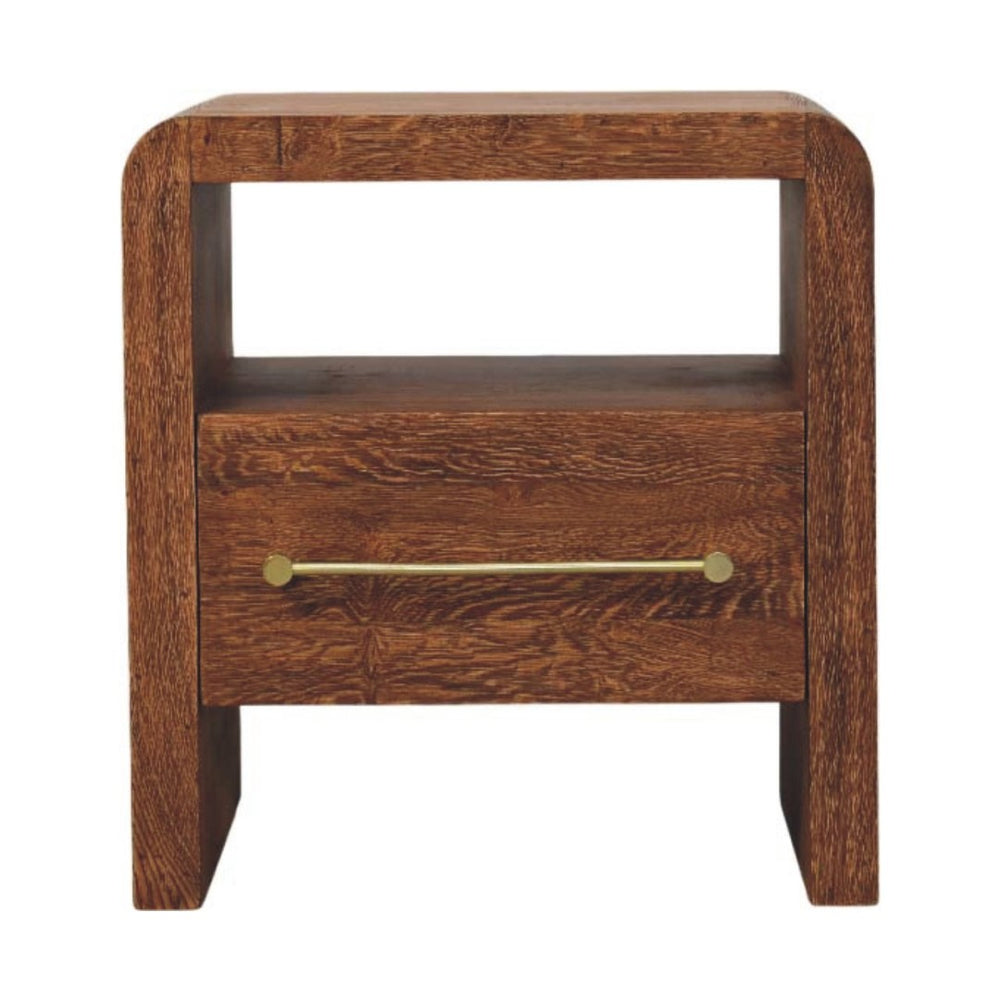 HomeRoots 23" Brown Solid Wood Nightstand with Two Drawers - Stylish Compact Design for Organized Spaces 701726