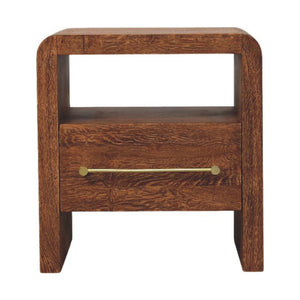 HomeRoots 23" Brown Solid Wood Nightstand with Two Drawers - Stylish Compact Design for Organized Spaces 701726