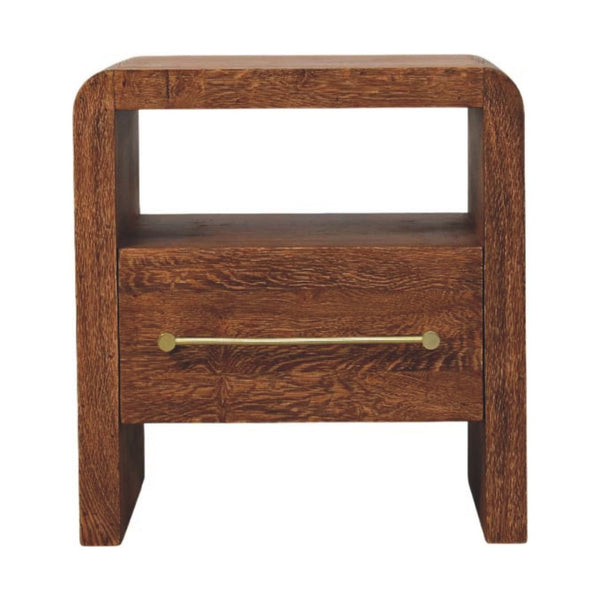 HomeRoots 23" Brown Solid Wood Nightstand with Two Drawers - Stylish Compact Design for Organized Spaces 701726