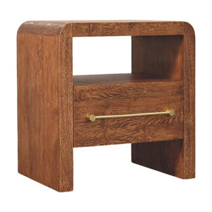 HomeRoots 23" Brown Solid Wood Nightstand with Two Drawers - Stylish Compact Design for Organized Spaces 701726