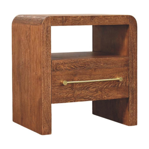 HomeRoots 23" Brown Solid Wood Nightstand with Two Drawers - Stylish Compact Design for Organized Spaces 701726