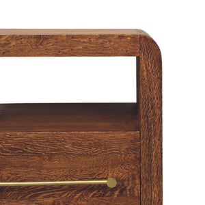 HomeRoots 23" Brown Solid Wood Nightstand with Two Drawers - Stylish Compact Design for Organized Spaces 701726
