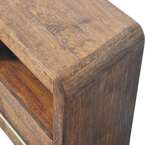 HomeRoots 23" Brown Solid Wood Nightstand with Two Drawers - Stylish Compact Design for Organized Spaces 701726
