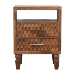HomeRoots 24" Brown Solid Wood Two Drawer Nightstand - Stylish, Durable Storage Table for Modern Living Spaces 701727