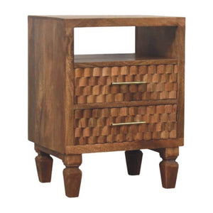 HomeRoots 24" Brown Solid Wood Two Drawer Nightstand - Stylish, Durable Storage Table for Modern Living Spaces 701727